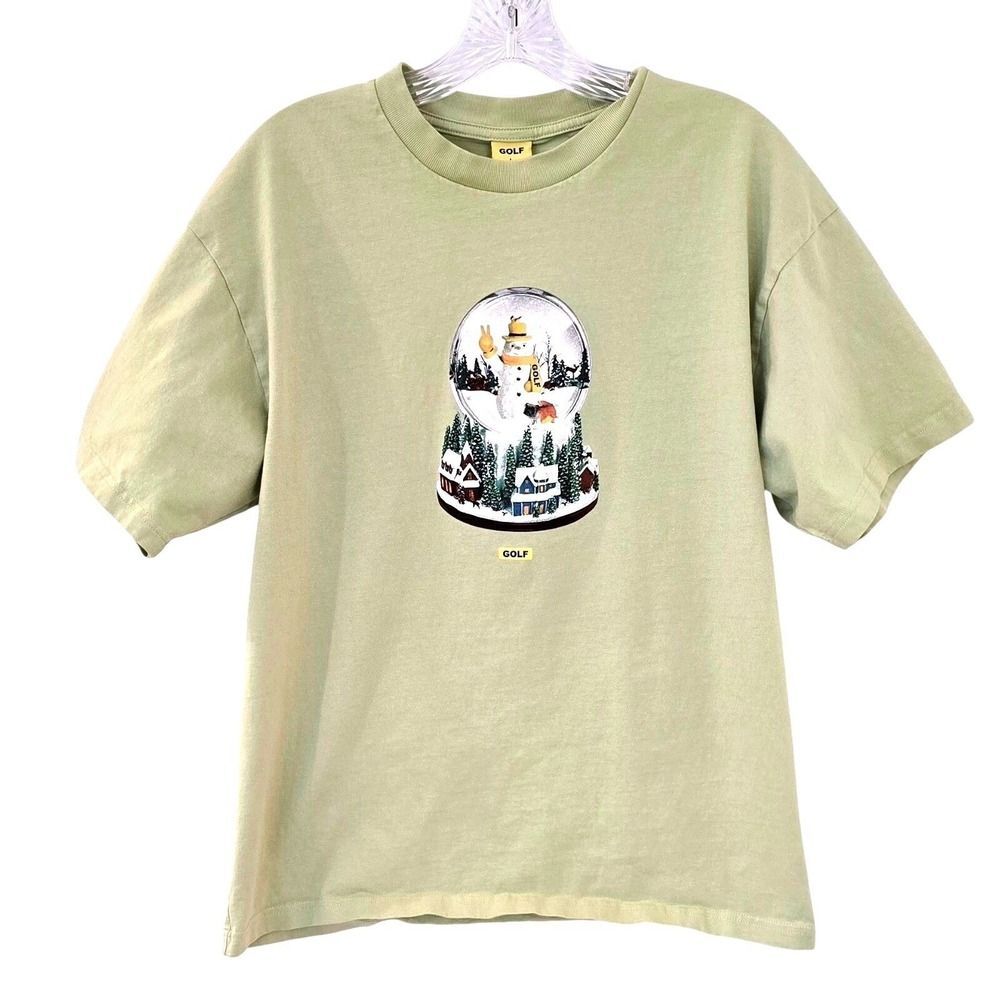 Golf Wang Snow Globe Cities T Shirt Mens L Green Tyler Creator Holiday Pop Up